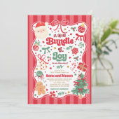 Invitation Bundle Of Joy Christmas Coquette Bow Baby Shower (Debout devant)