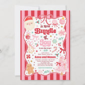 Invitation Bundle Of Joy Christmas Coquette Bow Baby Shower (Devant)