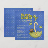 Invitation Bundle of Joy :: Vert :Invitation Baby shower (Devant / Derrière)