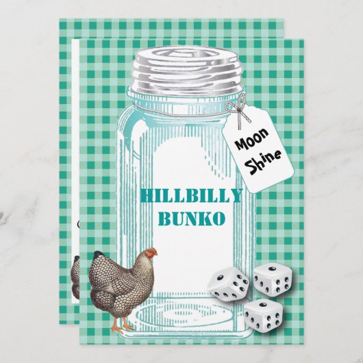 Invitation Bunko - Style champêtre ou Hillbilly (Devant / Derrière)