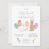Invitation Bunnies Brousse de Pâques et chasse aux oeufs (Devant)