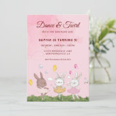Invitation Bunnies Dance et Twirl Anniversaire (Debout devant)