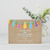 Invitation Bunnies de Pâques de couleur Garland fête d'annive (Debout devant)