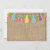 Invitation Bunnies de Pâques de couleur Garland fête d'annive (Dos)