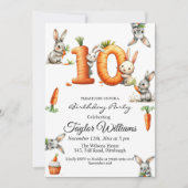 Invitation Bunnies et carottes 10ème anniversaire (Devant)
