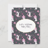 Invitation Bunnies et étoiles d'or sur Grey (Devant)