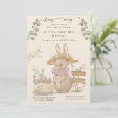 Invitation Bunnies Fleurs Premier Anniversaire (Debout devant)