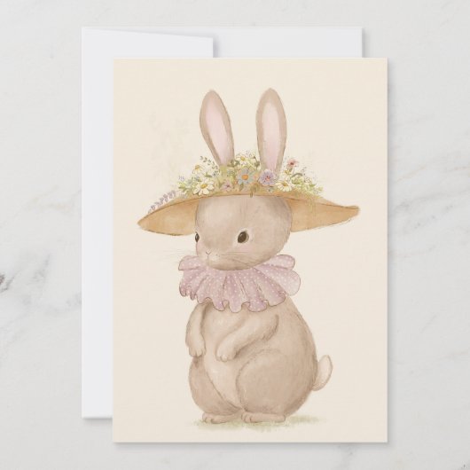 Invitation Bunnies Fleurs Premier Anniversaire (Dos)