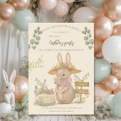 Invitation Bunnies Fleurs Premier Anniversaire