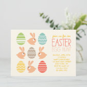 Invitation Bunnies mignons et oeufs de Pâques Fête de Pâques (Debout devant)