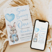 Invitation Bunny 1st Birthday Boy 