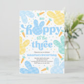 Invitation Bunny 3e anniversaire fête Printemps garçon Bunny  (Debout devant)