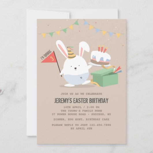 Invitation Bunny Anniversaire (Devant)
