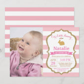 Invitation Bunny Anniversaire Fille de Pâques Oeuf 1er Annive (Devant / Derrière)