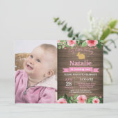 Invitation Bunny Anniversaire Fille de Pâques Oeuf 1er Annive (Debout devant)