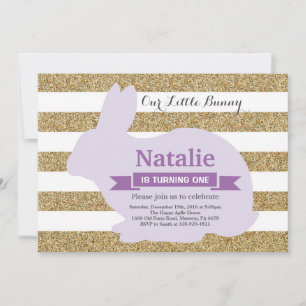 Invitation Bunny Anniversaire Fille de Pâques Oeuf 1er Annive