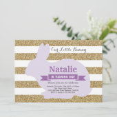 Invitation Bunny Anniversaire Fille de Pâques Oeuf 1er Annive (Debout devant)