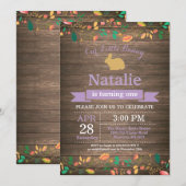 Invitation Bunny Anniversaire Fille de Pâques Oeuf 1er Annive (Devant / Derrière)