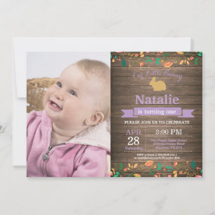Invitation Bunny Anniversaire Fille de Pâques Oeuf 1er Annive