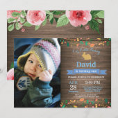 Invitation Bunny Anniversaire Fille de Pâques Oeuf 1er Annive (Devant / Derrière)