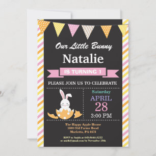 Invitation Bunny Anniversaire Fille Oeuf de Pâques Anniversai