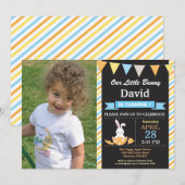 Invitation Bunny Anniversaire Garçon Oeuf de Pâques Anniversa (Devant / Derrière)
