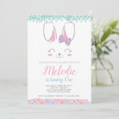 Invitation Bunny Anniversaire Invitation, Tout âge, 1er anniv (Debout devant)