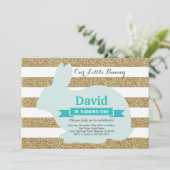 Invitation Bunny Anniversaire Oeuf de Pâques 1er premier anni (Debout devant)