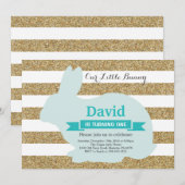 Invitation Bunny Anniversaire Oeuf de Pâques 1er premier anni (Devant / Derrière)