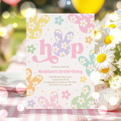 Invitation Bunny Anniversaire Pastel Daisy Floral Spring Part