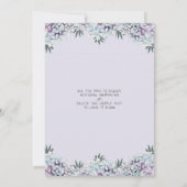 Invitation Bunny Aquarelle Floral Purple Baby shower virtuel (Dos)