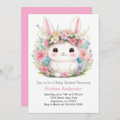 Invitation Bunny Baby Girl Douche (Devant / Derrière)