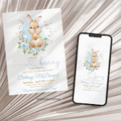 Invitation Bunny baby shower Boy