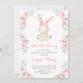Invitation Bunny baby shower fille (Devant)