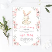 Invitation Bunny baby shower fille