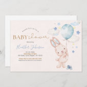 Invitation Bunny Baby shower garçon (Devant / Derrière)