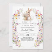 Invitation Bunny Baby Shower Invite, Wildflower Spring Design (Devant)