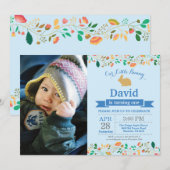 Invitation Bunny Birthday Boy Easter Egg 1er Anniversaire (Devant / Derrière)