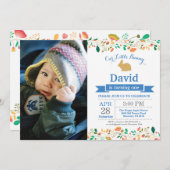 Invitation Bunny Birthday Boy Easter Egg 1er Anniversaire (Devant / Derrière)