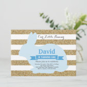 Invitation Bunny Birthday Boy Easter Egg 1er Anniversaire (Debout devant)