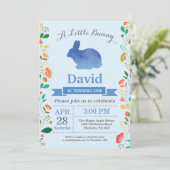 Invitation Bunny Birthday Boy Easter Egg 1er Anniversaire (Debout devant)