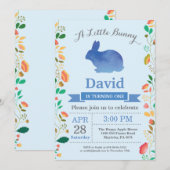 Invitation Bunny Birthday Boy Easter Egg 1er Anniversaire (Devant / Derrière)
