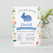 Invitation Bunny Birthday Boy Easter Egg 1er Anniversaire (Debout devant)