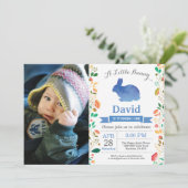 Invitation Bunny Birthday Boy Easter Egg 1er Anniversaire (Debout devant)