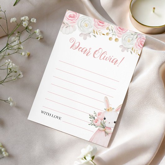 Invitation Bunny Birthday Floral Time Capsule Card