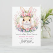 Invitation Bunny Bliss Baby shower fille (Debout devant)