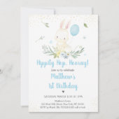 Invitation Bunny Blue Boy Verdure Anniversaire (Devant)