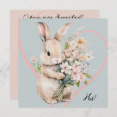 Invitation Bunny & Bouquet (Devant / Derrière)