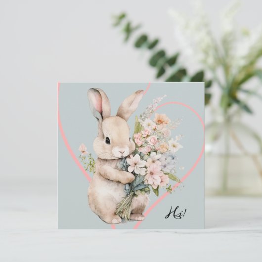 Invitation Bunny & Bouquet (Debout devant)