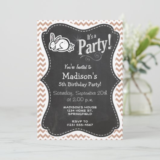 Invitation Bunny ; Chevron Brown (Debout devant)